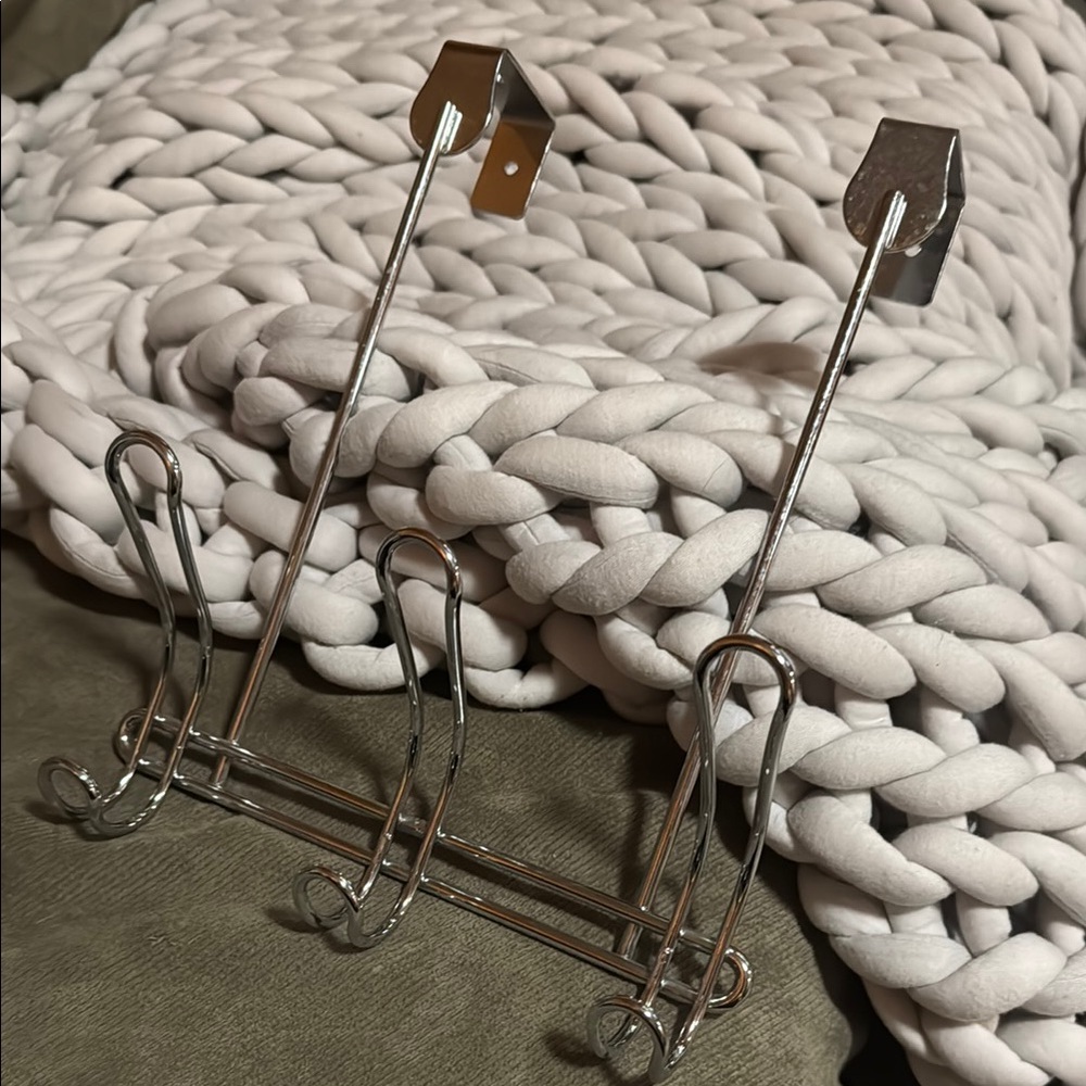 Silver Metal Over the Door Hook Rack